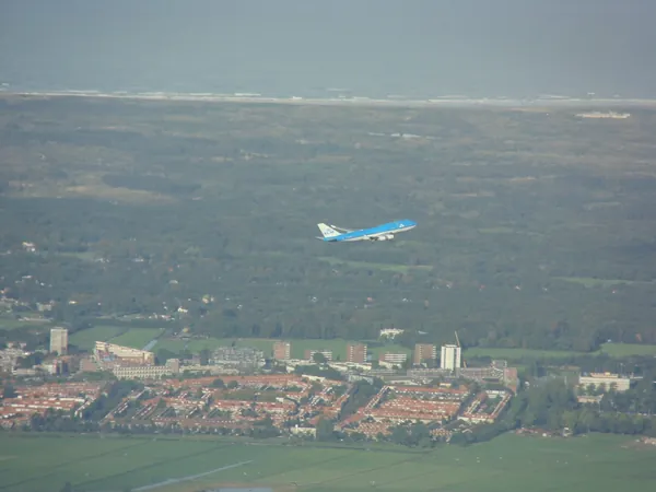 Colleague Boeing 747 departing in a northerly direction from the Polderbaan at Schiphol for a long journey.
