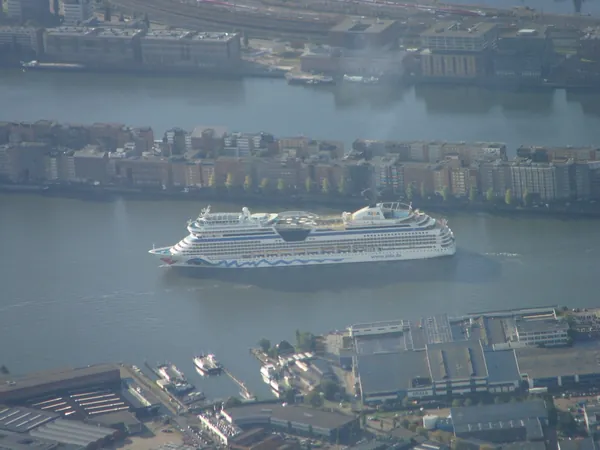 Amsterdam, cruise ship cruising along Java Island.
