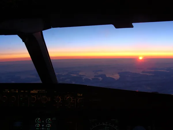 Sunrise over Greenland during the flight Calgary - Amsterdam.